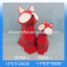 Ceramic home decoration in red fox shape